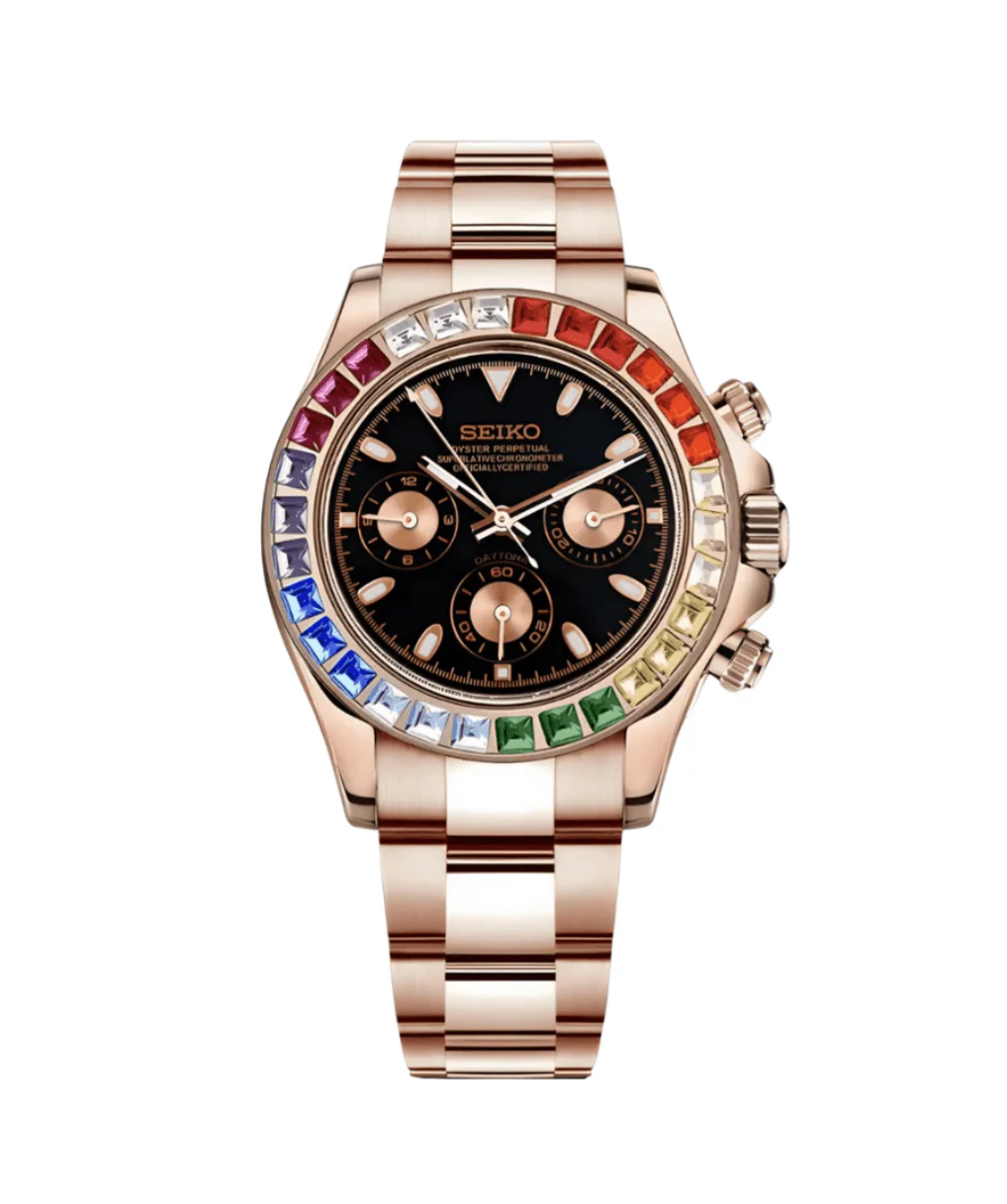 Seiko Mod Daytona Rose Gold - Rainbow