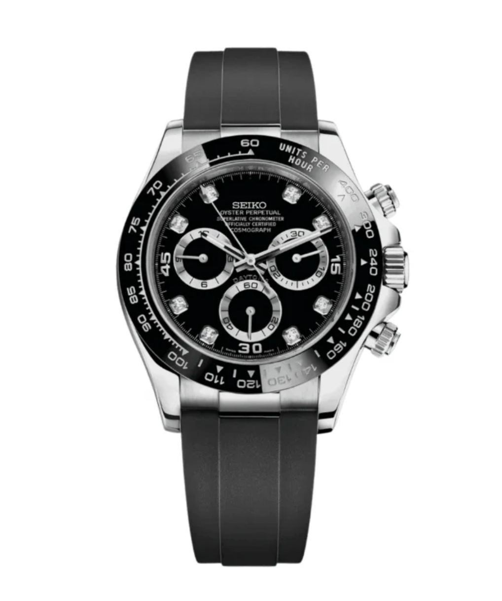 Seiko Mod Daytona Black Gem - Silicone